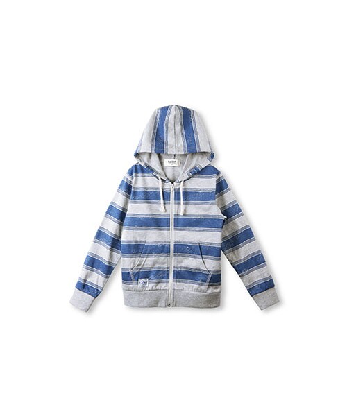 RADCHAP(ラッドチャップ)の「ラフボーダー長袖パーカー(パーカー・キッズ・生成/杢グレー・90~140)」の2枚目の写真