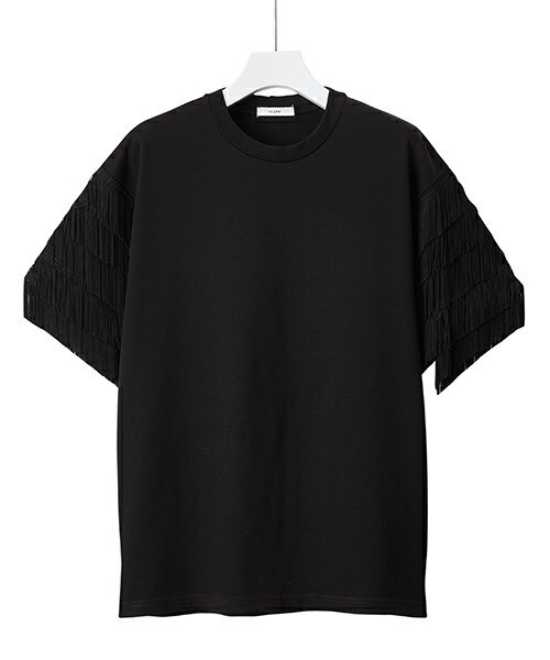 CLANE（クラネ）の「CLANE フリンジスリーブTシャツ（Tシャツ/カットソー・レディース・ホワイト/ブラック・36）」の2枚目の写真