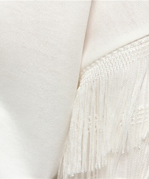 CLANE（クラネ）の「CLANE フリンジスリーブTシャツ（Tシャツ/カットソー・レディース・ホワイト/ブラック・36）」の7枚目の写真