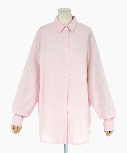 DHOLIC(ディーホリック)の「オーバーサイズリネンシャツ(シャツ/ブラウス・レディース・ホワイト/ピンク/ネイビー・FREE)」の3枚目の写真