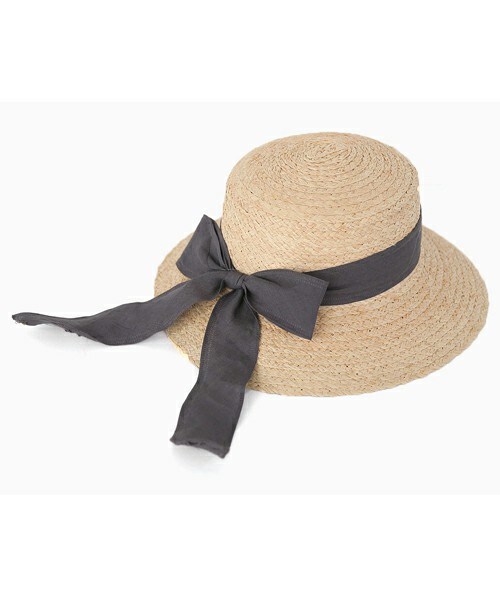 DHOLIC（ディーホリック）の「ロングリボンポイントストローハット（ハット・レディース・ブラック/ピンクブラウン/ブラウン/ブラックグレー/カーキ・FREE）」の2枚目の写真