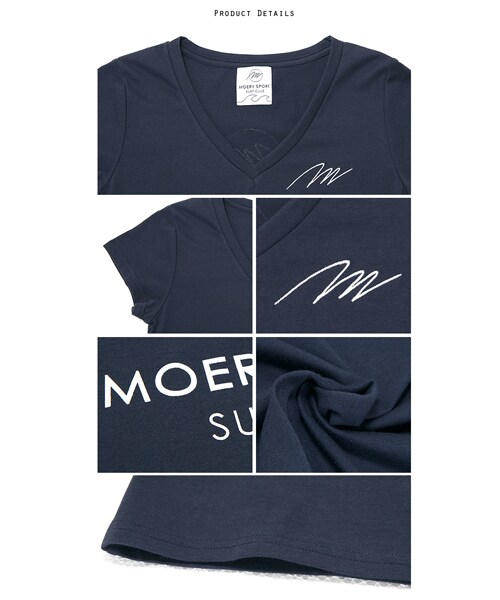 Moery Sport（モエリースポーツ）の「モエリースポーツ SURF　Tシャツ レディース（Tシャツ/カットソー・レディース・ホワイト/ネイビー・XS/S/M/L）」の10枚目の写真