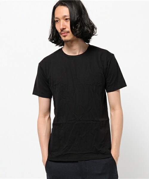 HANES（ヘインズ）の「HANES 2P クルーネックTシャツ（Tシャツ/カットソー・メンズ・ブラック・L/M）」の2枚目の写真