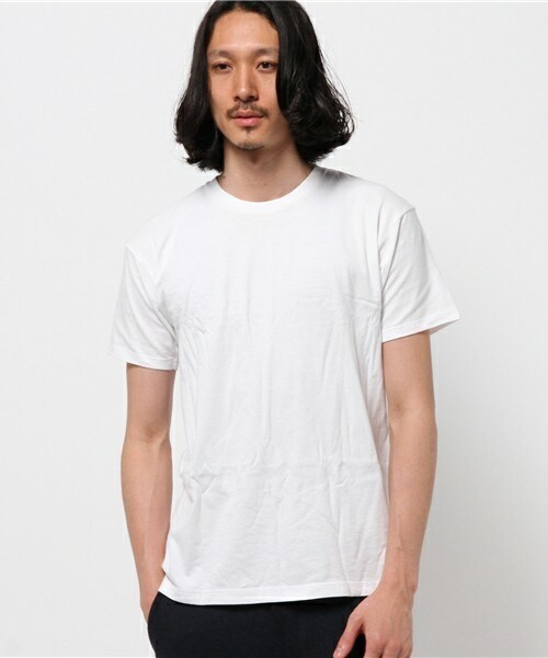 HANES（ヘインズ）の「HANES 2P クルーネックTシャツ（Tシャツ/カットソー・メンズ・ホワイト・M/L）」の2枚目の写真