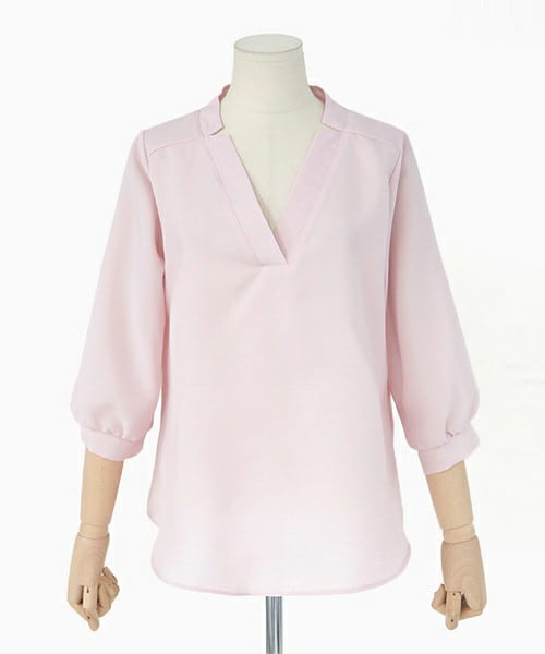 DHOLIC（ディーホリック）の「ソフトカラースキッパーブラウス（シャツ/ブラウス・レディース・スカイブルー/ホワイトアイボリー/ピンク・FREE）」の3枚目の写真