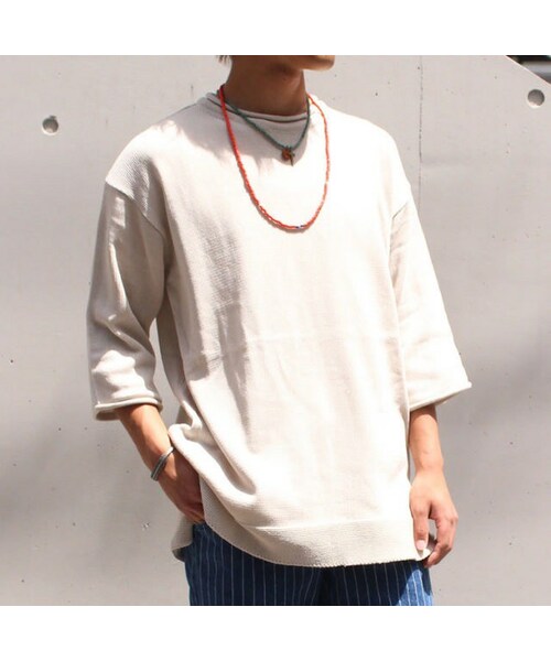 Cuirs（キュイー）の「オリジナルオーバーサマーニット（Tシャツ/カットソー・メンズ・ホワイト/アイボリー・フリーサイズ）」の2枚目の写真