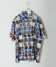 HUMIS | BIG SILHOUETTE SHORT-SLEEVED SHIRT BLUE MULTI(シャツ/ブラウス)