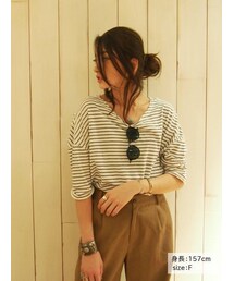 Ungrid | ボーダールーズドルマンロンT(Tシャツ/カットソー)