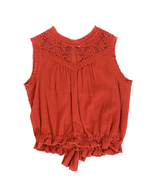 Ungrid（アングリッド）の「バックオープンレースブラウス（トップス・レディース・オフホワイト/レッド/ブルー・F）」の3枚目の写真