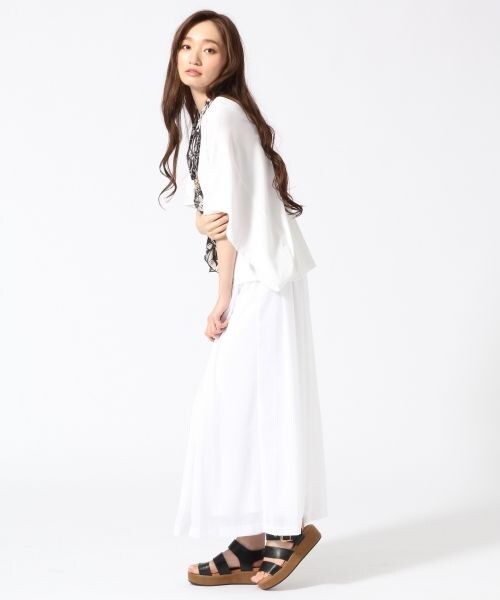 JEANASIS（ジーナシス）の「シフォンスカンツ（パンツ・ホワイト()/ブラック()/ライトグレー()/ライトベージュ()・FREE）」の13枚目の写真