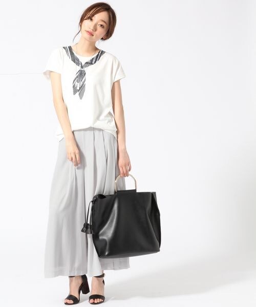 JEANASIS（ジーナシス）の「シフォンスカンツ（パンツ・ホワイト()/ブラック()/ライトグレー()/ライトベージュ()・FREE）」の15枚目の写真