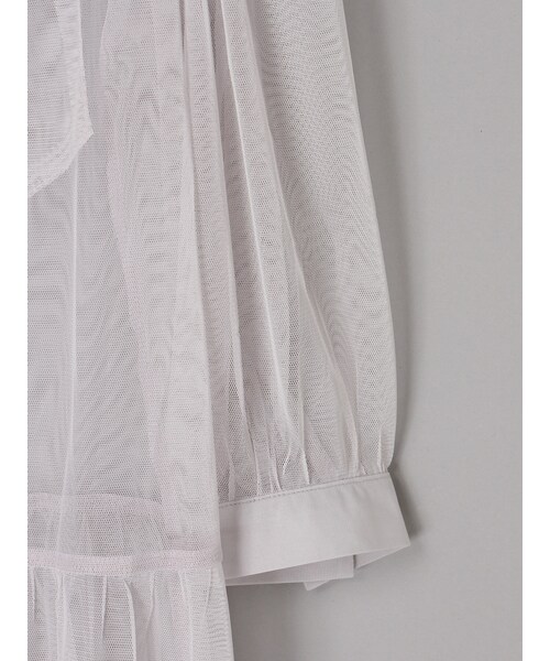 E hyphen world gallery（イーハイフンワールドギャラリー）の「7S シアーシャツワンピース（ワンピース/ドレス・ライトグレー/ブラック・F）」の7枚目の写真