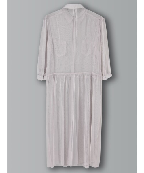 E hyphen world gallery（イーハイフンワールドギャラリー）の「7S シアーシャツワンピース（ワンピース/ドレス・ライトグレー/ブラック・F）」の4枚目の写真