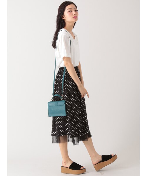 E hyphen world gallery(イーハイフンワールドギャラリー)の「ドット×メッシュリバーシブルスカート(スカート・オフホワイト/ブラック・F)」の9枚目の写真