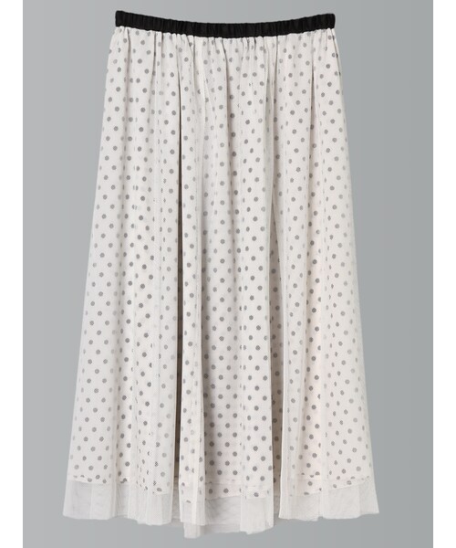 E hyphen world gallery(イーハイフンワールドギャラリー)の「ドット×メッシュリバーシブルスカート(スカート・オフホワイト/ブラック・F)」の1枚目の写真
