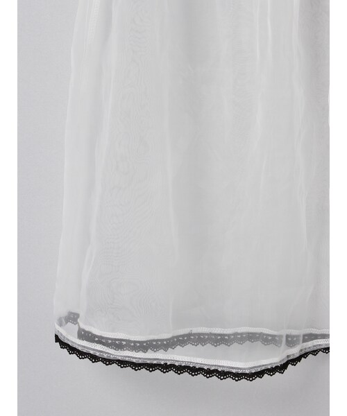 E hyphen world gallery Bon Bon（イーハイフンワールドギャラリーボンボン）の「オーガンジースカート（スカート・オフホワイト/ブラック/ピンク/サックスブルー・S/M）」の9枚目の写真