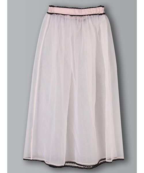 E hyphen world gallery Bon Bon（イーハイフンワールドギャラリーボンボン）の「オーガンジースカート（スカート・オフホワイト/ブラック/ピンク/サックスブルー・S/M）」の4枚目の写真