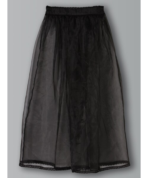 E hyphen world gallery Bon Bon（イーハイフンワールドギャラリーボンボン）の「オーガンジースカート（スカート・オフホワイト/ブラック/ピンク/サックスブルー・S/M）」の2枚目の写真