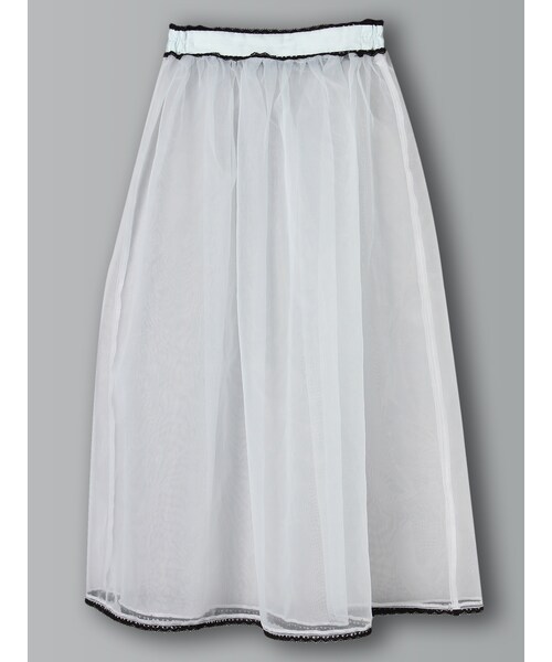 E hyphen world gallery Bon Bon（イーハイフンワールドギャラリーボンボン）の「オーガンジースカート（スカート・オフホワイト/ブラック/ピンク/サックスブルー・S/M）」の3枚目の写真