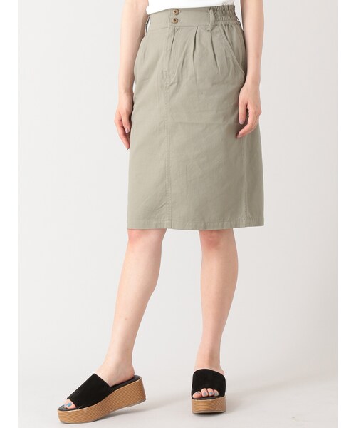 E hyphen world gallery(イーハイフンワールドギャラリー)の「バッグリボンタイトスカート(スカート・オフホワイト/ブラック/グレーベージュ/カーキ・F)」の11枚目の写真