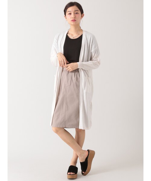 E hyphen world gallery（イーハイフンワールドギャラリー）の「・UネックBigシルエットTシャツ（トップス・オフホワイト/杢グレー/ブラック/ブルーグリーン・F）」の13枚目の写真