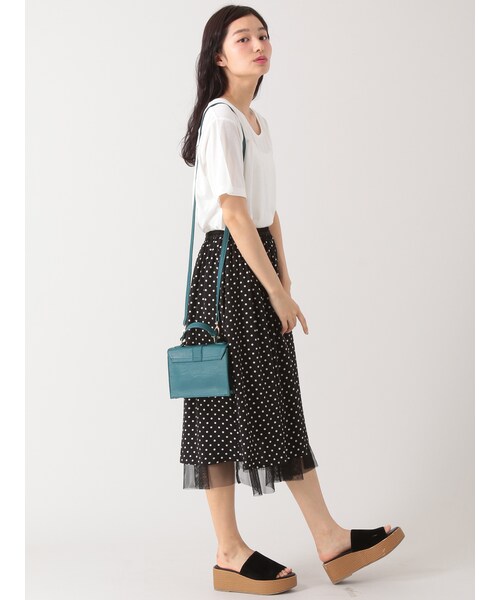 E hyphen world gallery（イーハイフンワールドギャラリー）の「・UネックBigシルエットTシャツ（トップス・オフホワイト/杢グレー/ブラック/ブルーグリーン・F）」の12枚目の写真