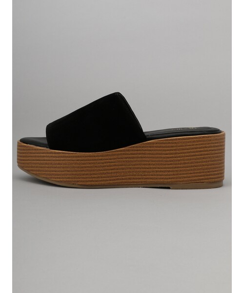 E hyphen world gallery（イーハイフンワールドギャラリー）の「スエード厚底スリッパ（シューズ・ブラック/ベージュ・S/M/L）」の5枚目の写真