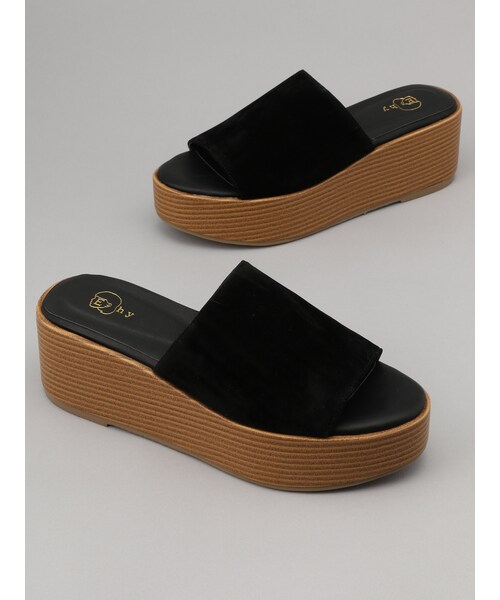 E hyphen world gallery（イーハイフンワールドギャラリー）の「スエード厚底スリッパ（シューズ・ブラック/ベージュ・S/M/L）」の8枚目の写真