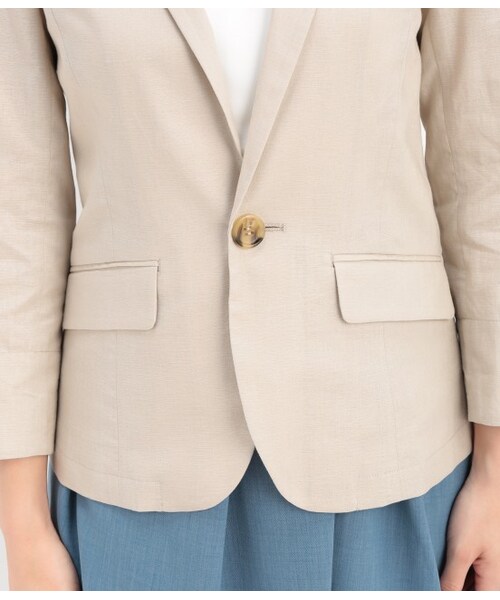 ROPE' PICNIC（ロペピクニック）の「綿麻テーラードジャケット（ジャケット/アウター・ベージュ/ネイビー・38/40）」の8枚目の写真