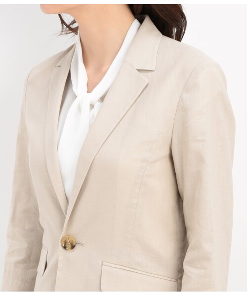ROPE' PICNIC（ロペピクニック）の「綿麻テーラードジャケット（ジャケット/アウター・ベージュ/ネイビー・38/40）」の6枚目の写真