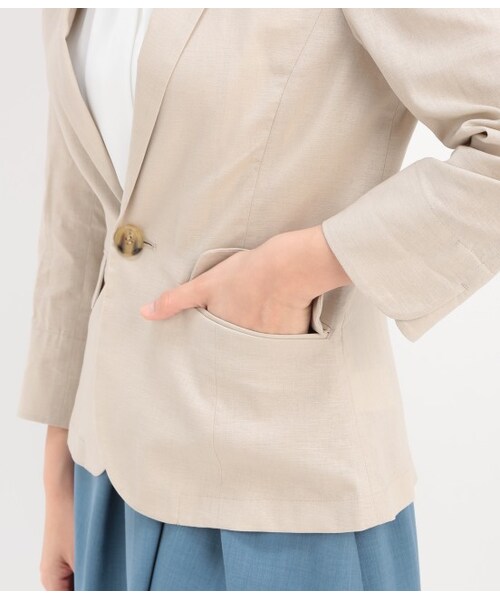 ROPE' PICNIC（ロペピクニック）の「綿麻テーラードジャケット（ジャケット/アウター・ベージュ/ネイビー・38/40）」の7枚目の写真