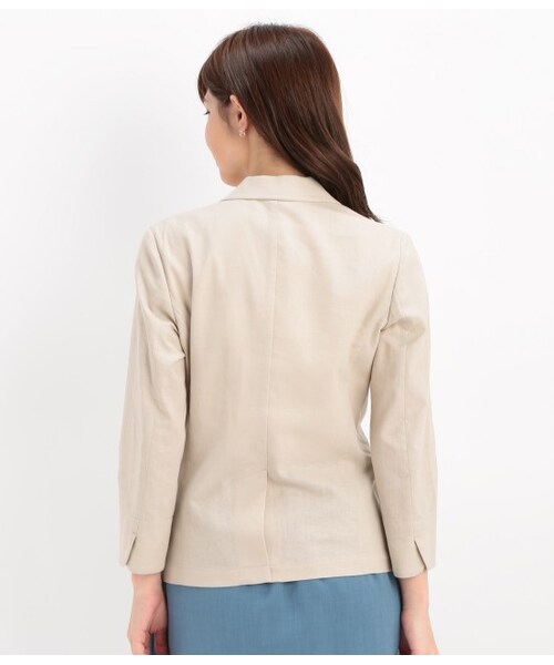 ROPE' PICNIC（ロペピクニック）の「綿麻テーラードジャケット（ジャケット/アウター・ベージュ/ネイビー・38/40）」の5枚目の写真