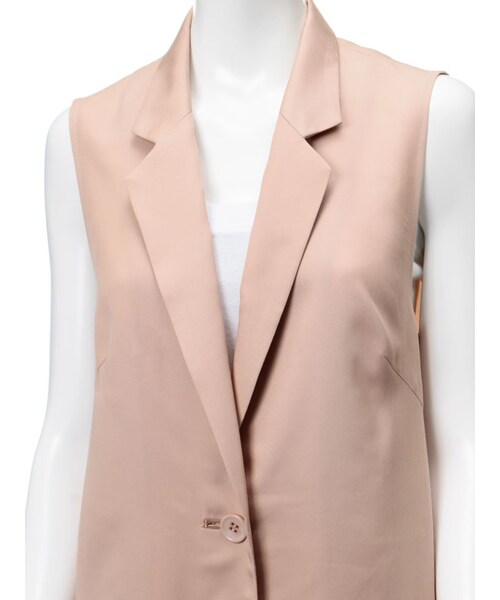 31 Sons de mode（トランテアン　ソン　ドゥ　モード）の「ノースリーブチェスタージャケット（ジャケット/アウター・レディース・ベージュ/ピンク・36/38）」の11枚目の写真