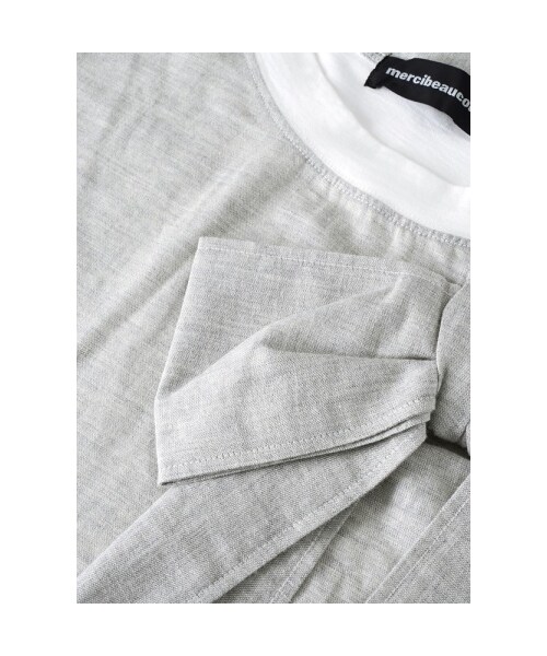 mercibeaucoup,（メルシーボークー）の「メルシーボークー、 / B：おリボンブルーズ / カットソー（トップス・レディース・orange/silver gray/charcoal gray・01）」の11枚目の写真