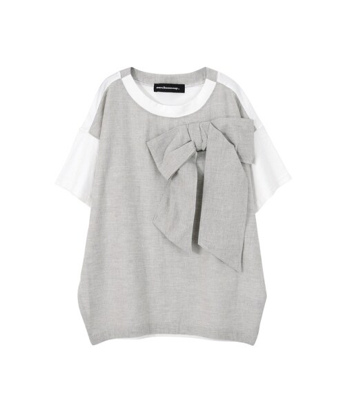 mercibeaucoup,（メルシーボークー）の「メルシーボークー、 / B：おリボンブルーズ / カットソー（トップス・レディース・orange/silver gray/charcoal gray・01）」の12枚目の写真