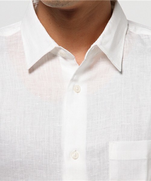 UNION STATION(ユニオンステーション)の「レギュラーカラーリネンシャツ【七分袖】(シャツ/ブラウス・メンズ・ホワイト/ブルー/ネイビー/ターコイズブルー・SMALL/MEDIUM/LARGE/LL)」の7枚目の写真