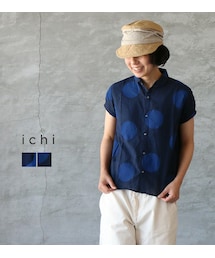 ichi | ICHI(イチ) ドットパフスリーブシャツ(シャツ/ブラウス)