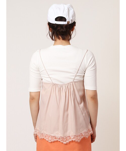 w closet（ダブルクローゼット）の「サテンレースキャミ×インナーセット（トップス・レディース・エクリュ/ピンク/ブラック・FREE）」の6枚目の写真