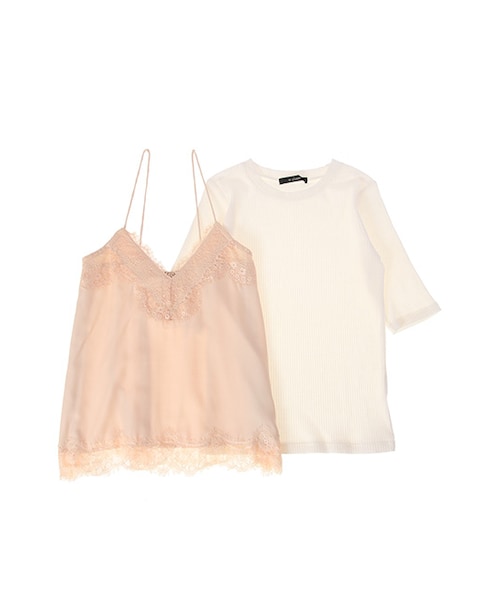 w closet（ダブルクローゼット）の「サテンレースキャミ×インナーセット（トップス・レディース・エクリュ/ピンク/ブラック・FREE）」の10枚目の写真