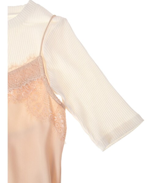 w closet（ダブルクローゼット）の「サテンレースキャミ×インナーセット（トップス・レディース・エクリュ/ピンク/ブラック・FREE）」の8枚目の写真