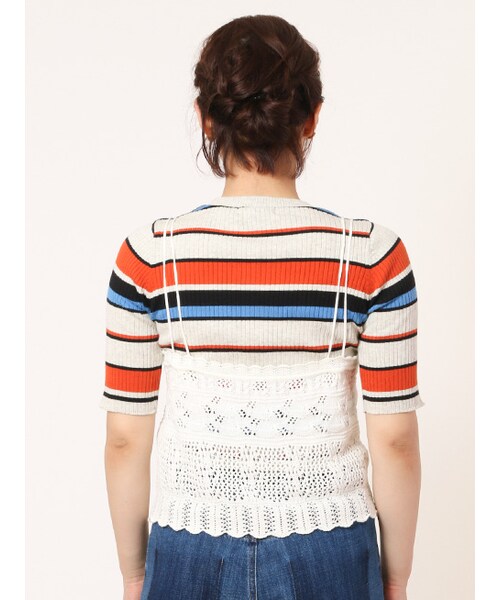 w closet（ダブルクローゼット）の「透かしニットビスチェ（その他・レディース・オフホワイト/ミント/レッド・FREE）」の6枚目の写真