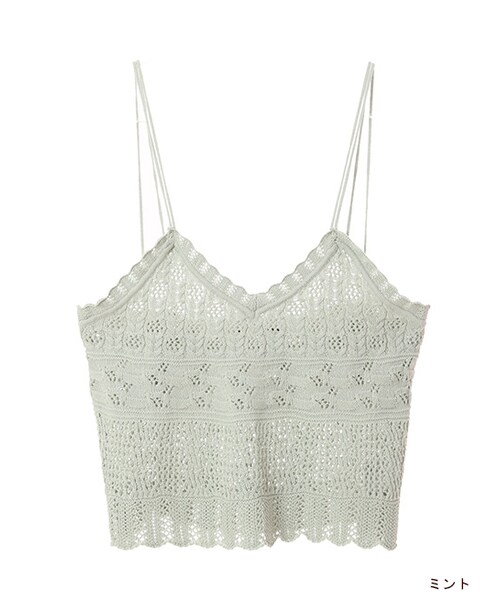 w closet（ダブルクローゼット）の「透かしニットビスチェ（その他・レディース・オフホワイト/ミント/レッド・FREE）」の2枚目の写真