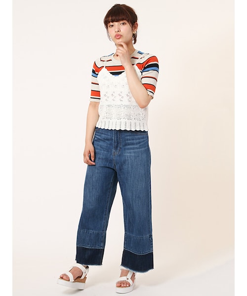 w closet（ダブルクローゼット）の「透かしニットビスチェ（その他・レディース・オフホワイト/ミント/レッド・FREE）」の11枚目の写真