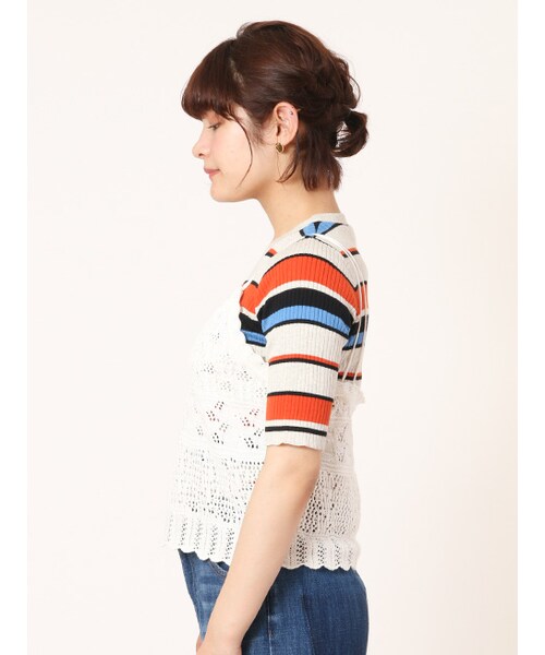 w closet（ダブルクローゼット）の「透かしニットビスチェ（その他・レディース・オフホワイト/ミント/レッド・FREE）」の5枚目の写真