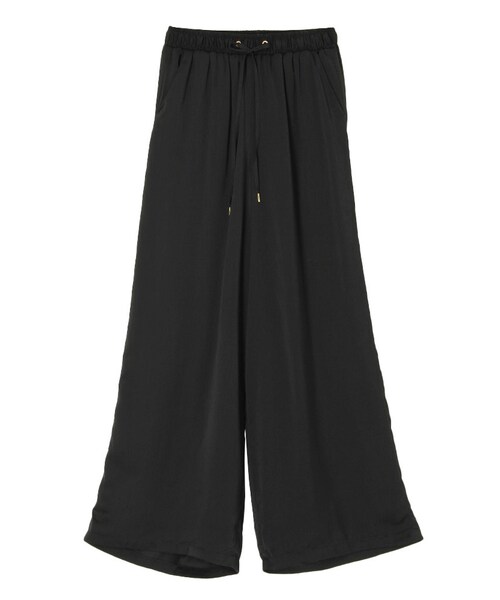 EVRIS（エヴリス）の「サテンドレープワイドパンツ（パンツ・レディース・ホワイト/ブラック/ベージュ/カーキ・F）」の2枚目の写真