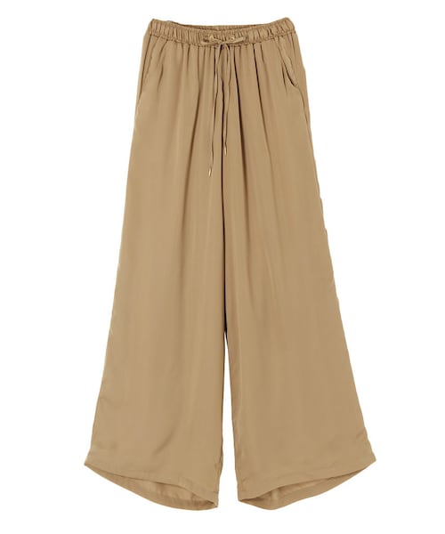 EVRIS（エヴリス）の「サテンドレープワイドパンツ（パンツ・レディース・ホワイト/ブラック/ベージュ/カーキ・F）」の3枚目の写真