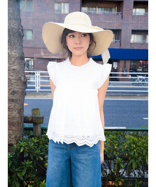 MERCURYDUO（マーキュリーデュオ）の「【GDS】 リネンリボンツバ広HAT（帽子・レディース・ベージュ・F）」の2枚目の写真