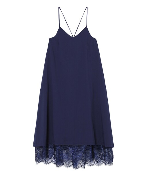 MERCURYDUO（マーキュリーデュオ）の「【DUO】 サテンキャミソールミディワンピース（ワンピース/ドレス・レディース・ネイビー/ベージュ/カーキ・F）」の3枚目の写真