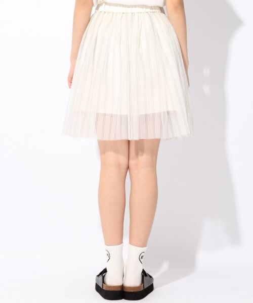 repipi armario（レピピ アルマリオ）の「ストライプ柄＊チュールスカート（スカート・ホワイトストライプ/ネイビーストライプ・XS(140~150cm)/S(150~160cm)/M(160cm~)）」の7枚目の写真