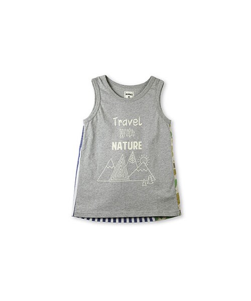 BRANSHES（ブランシェス）の「後ろ切替えタンクトップ（タンクトップ・キッズ・生成/杢グレー・80～150）」の2枚目の写真